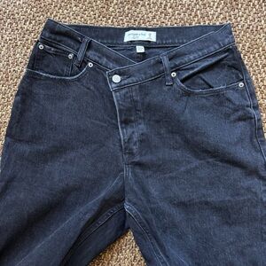 Abercrombie & Fitch Women’s Curve Love Black Dad High Rise Jeans